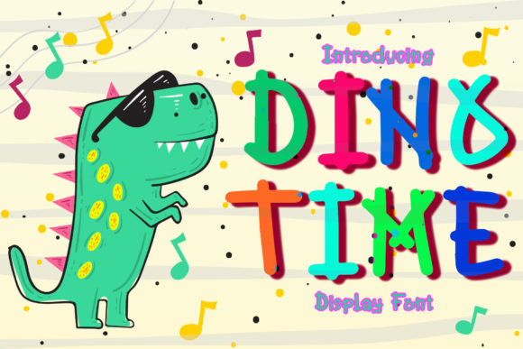 Dino Time: A Playful Display Font for Creative Projects